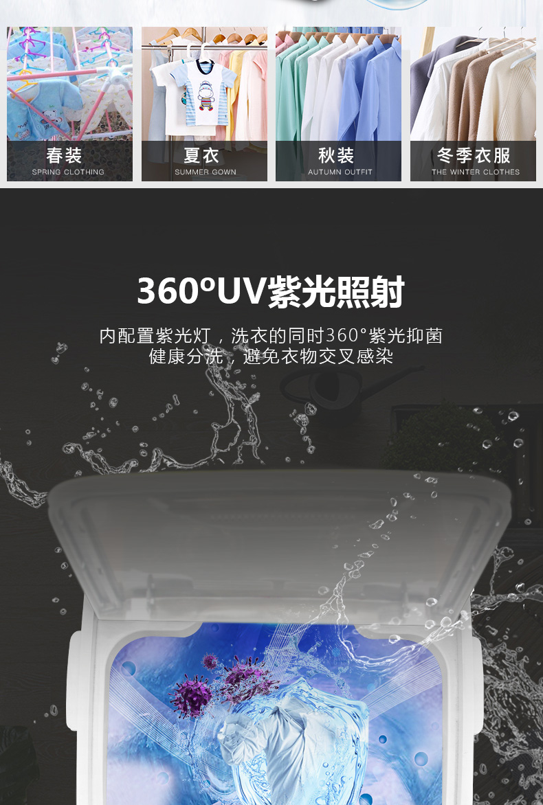 奥克斯 4.6kg小型洗衣机 可洗四件套 图3