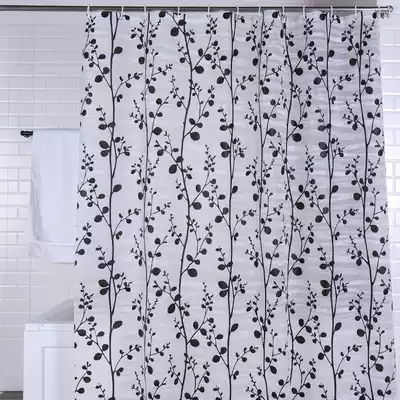Powder room shower curtain set punch-free waterproof thickened mildew-proof bath curtain Bathroom partition window Simple shower curtain