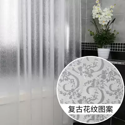 Hotel cloth shower curtain partition curtain waterproof thick mildew proof bathroom shower room hanging curtain curtain send adhesive hook