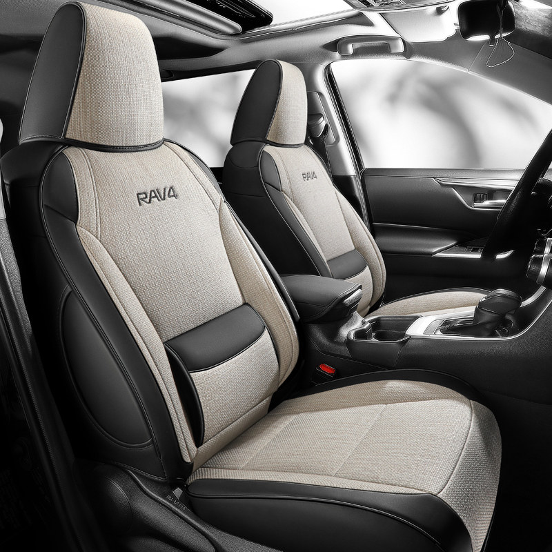Suitable for ToyotaRAV4 boom Flax Car Cushions All Season Seat Cover All-bag Fabric seat cover 2021 new