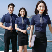 Unisex short-sleeved professional shirts for women slim-fitting no-iron temperament business formal wear 2024 summer high-end work clothes