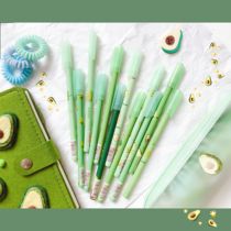  Blue dye homemade Avocado Green Stationery Pen set School gift Creative gift Avocado gel pen