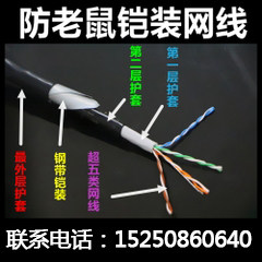 Double shielded armor over five categories of network cable household wire over six categories of cable spot supply