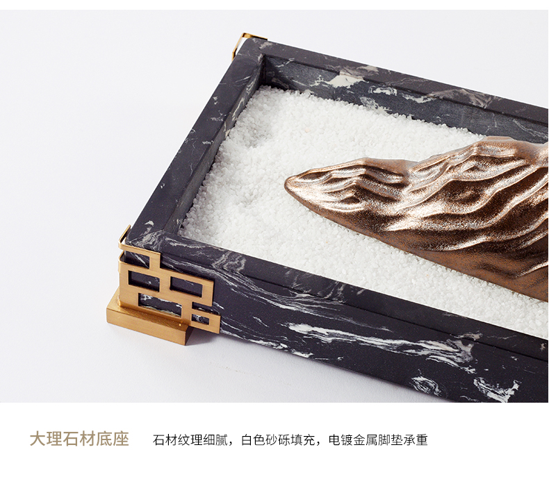 New Chinese style ceramic taihu rockery decoration marble plate of the sitting room the study zen tea room dry landscape furnishing articles