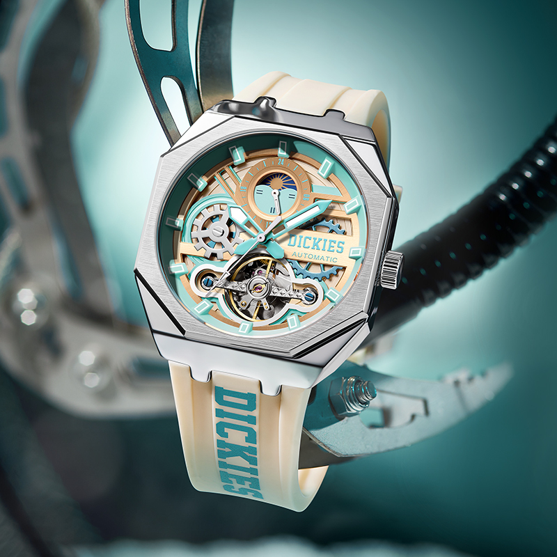 Dickies Mechanical Watch for Men, High School Student Style, Skeleton Automatic Trendy Mechanical Watch, Boys' Student Birthday Gift
