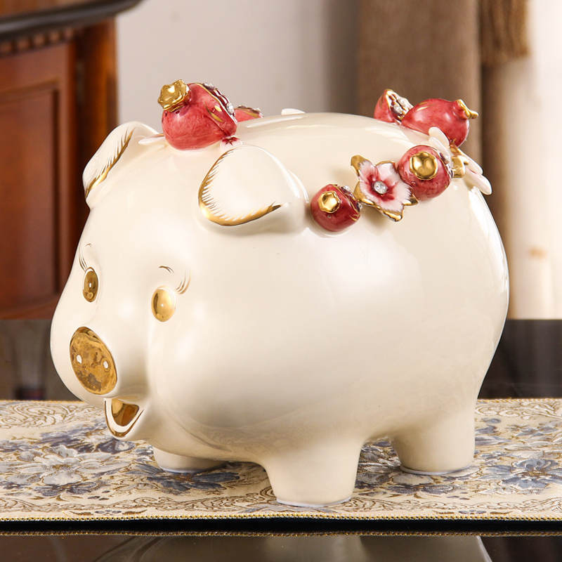 Royaux Eurostyle Ceramic Deposit Pot Adult Creative Deposit Money Silo Coin Cute Birthday Gift Pig Deposit Money Pot