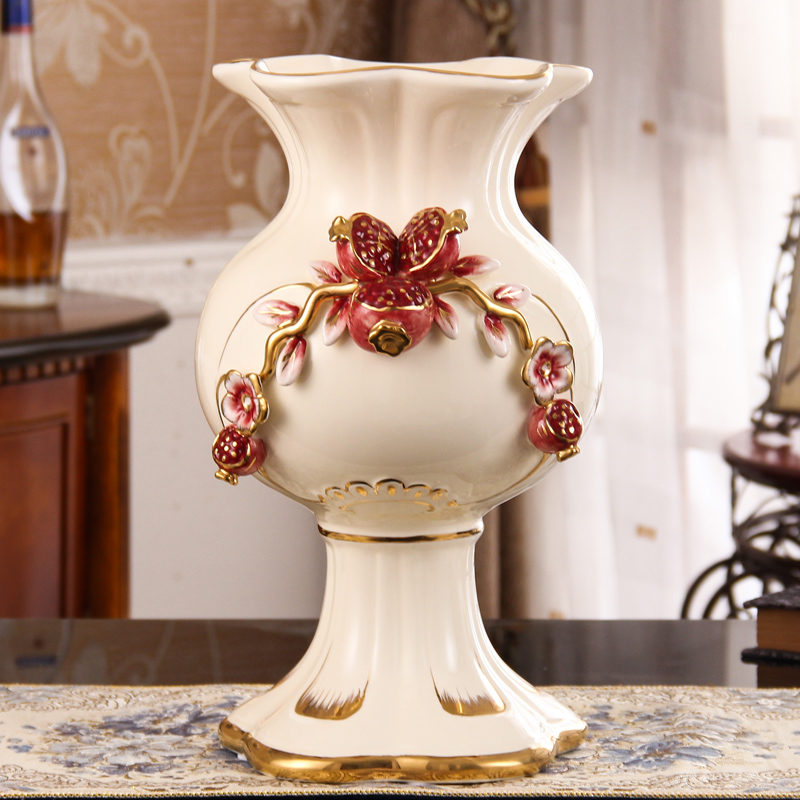 Real decoration ceramic vase Pendulum Pieces Eurostyle Fake Flowers Vases Living Room Creative Tea Table Pendulum home Decorative Vase