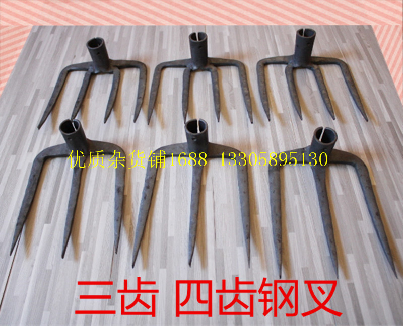Tweezers Agricultural tools steel fork steel pickpockets Iron tweezers small tweezers around the grass loose soil garden tools four-tooth nails