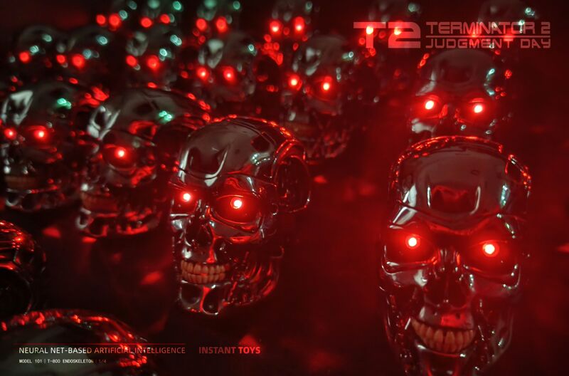 [in Stock] 1/4 Terminator Skull T800 Arnold 18inch Action Figure Model, Please See Description