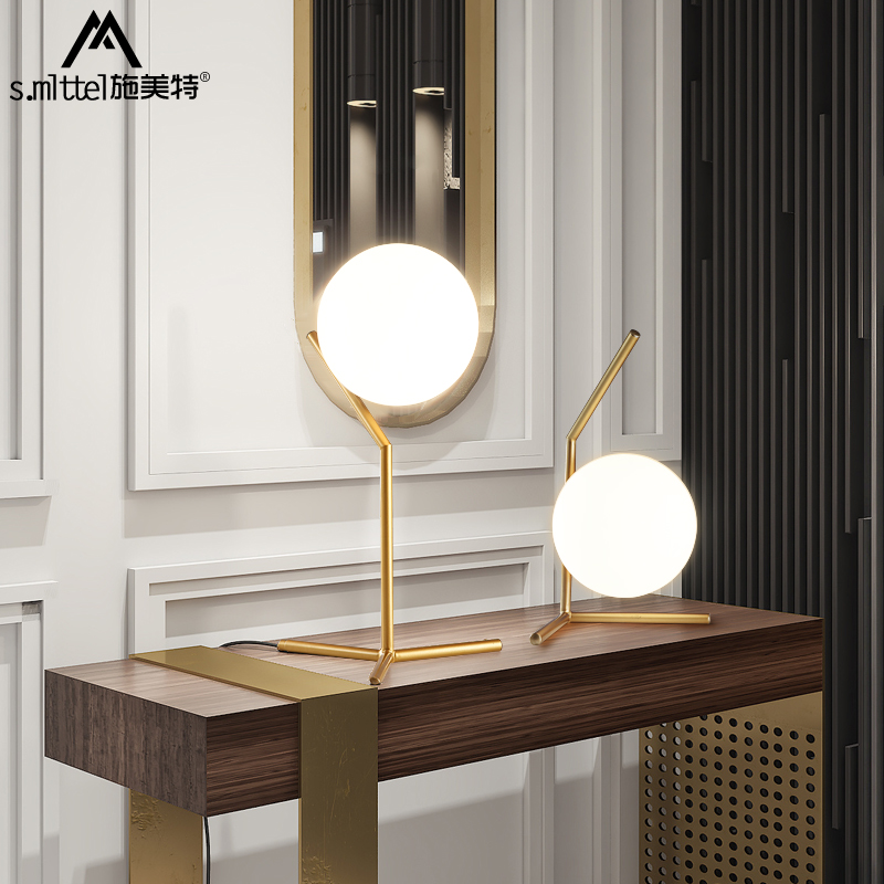 Nordic lamps creative personality Decorative Living Room Round Ball Table Lights Rear Modern Bedroom Bedside Glass Table Lights