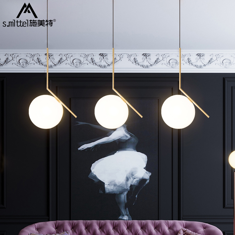 Schmidt Nordic bedroom bedside chandelier glass ball chandelier modern light luxury style dining room bar small chandelier