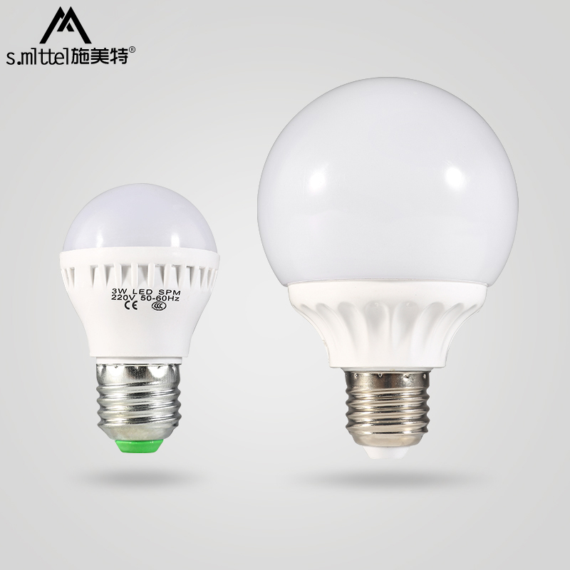 Schmett e27 large screw white dragon bead white light warm light three color light source LED light bulb energy saving bulb