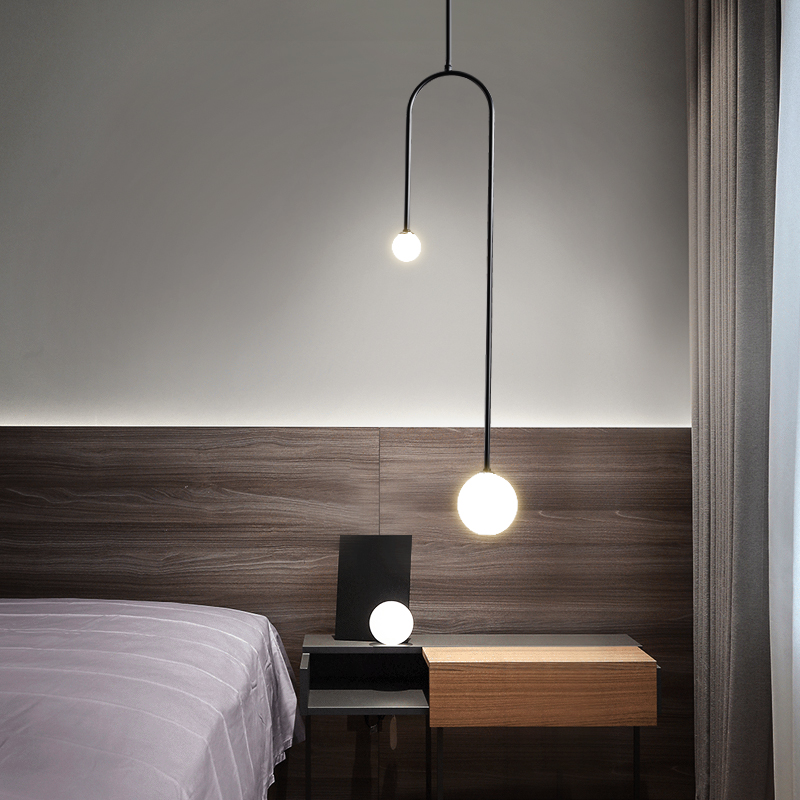 Nordic Chandelights Bedroom Bedside Chandelights Creative Background Wall Chandelia Minimalist Individuality Iron Art Bedroom Bookhouse Lamps