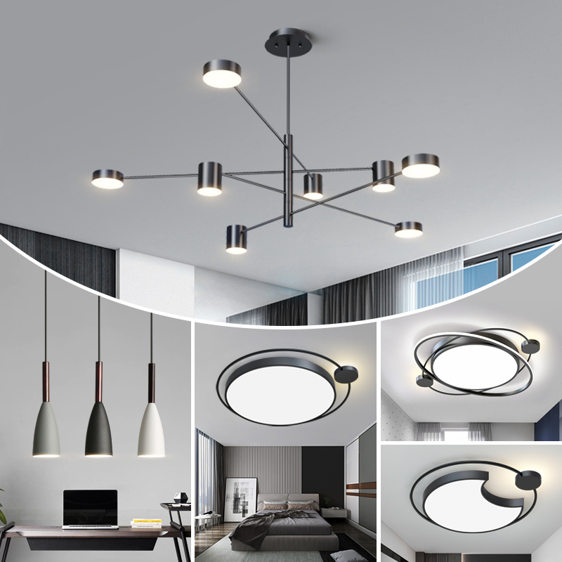 Nordic lamps modern minimalist atmosphere home living room chandelier creative Nordic three-bedroom two-hall whole house combination package