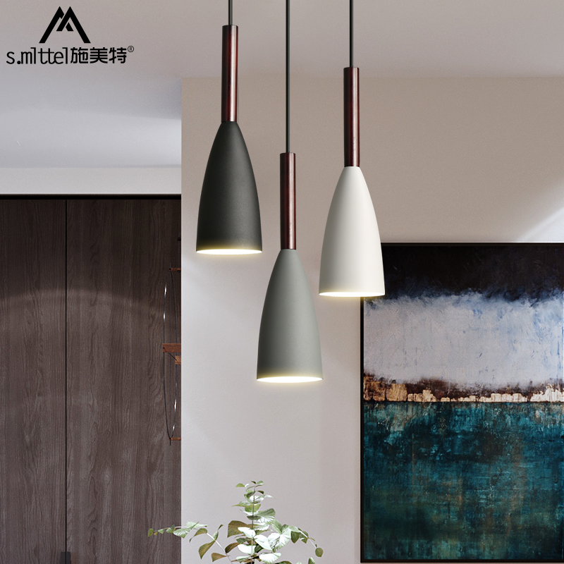 Dining Hall Chandelia Nordic Modern Minimalist Creative Personality Three Heads Lamps Art Loft Iron Art Table Bar Chandelia