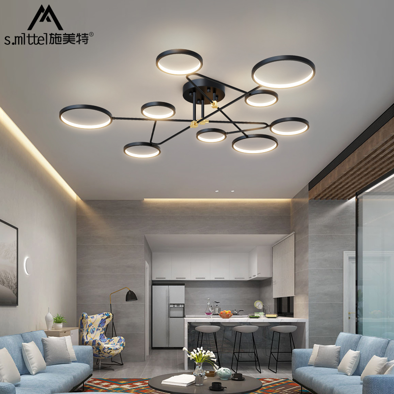 Lamps modern simple living room lights combination whole house package chandelier Nordic atmosphere light luxury living room main light ceiling lamp