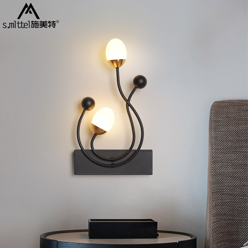 Modern minimalist Nordic bedroom wall lamp Creative personality Warm Bed Headlights Home Led Aisle Hallway Wall Lights