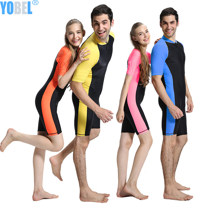 Snorkeling men's and women's sunscreen one-piece swimsuit short-sleeved adult seaside swimsuit surfing suit diving suit adult snorkeling suit
