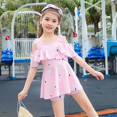 Children's swimsuit girl girl girl quick-drying swimsuit middle child Princess two-piece cute skirt student swimsuit