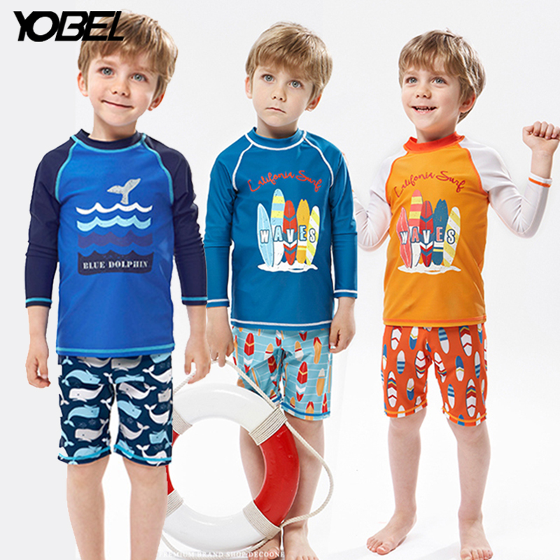 New South Korean girl two-piece swimsuit boy swimsuit sunscreen sunscreen baby baby long sleeve child swimsuit