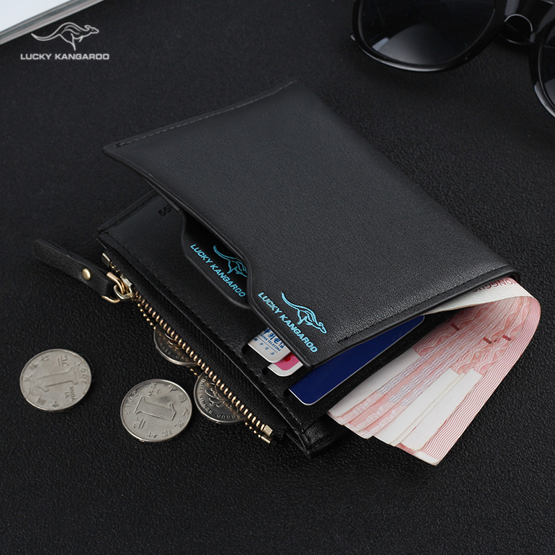 Wallet Men Short Multi-Functional Driver License Leather Card for Youth Leisure Student Wallet