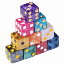 Numéro 16 Nombre de points dice Couleur carrée de coin Perles veines couleur numérique Drink Big Talk Dice Ordre du jeu Props Sieve