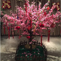 Fake peach tree simulation large plant peach blossom tree simulation cherry tree simulation peach blossom tree wishing tree peach blossom decoration