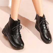 Martin boots winter fleece lining tube mother shoes warm middle-aged womens shoes anti-slip middle-aged nv pi xue sub-