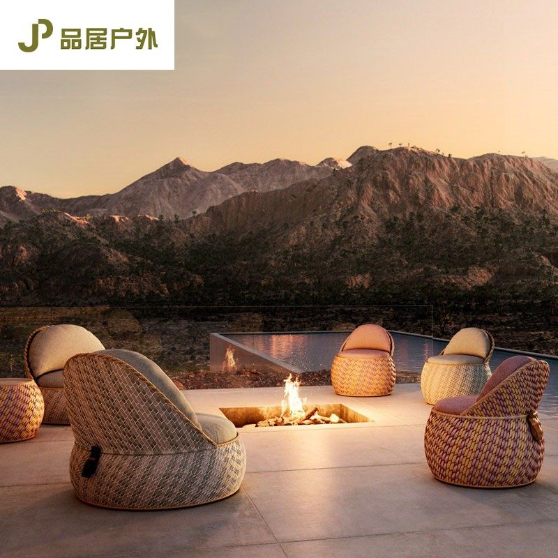 Outdoor Rattan Sofa Patio Terrace Terrace Balcony Hotel Terrace Garden Waterproof Sunscreen Vines Furniture Casual Rattan Chair Sofa-Taobao