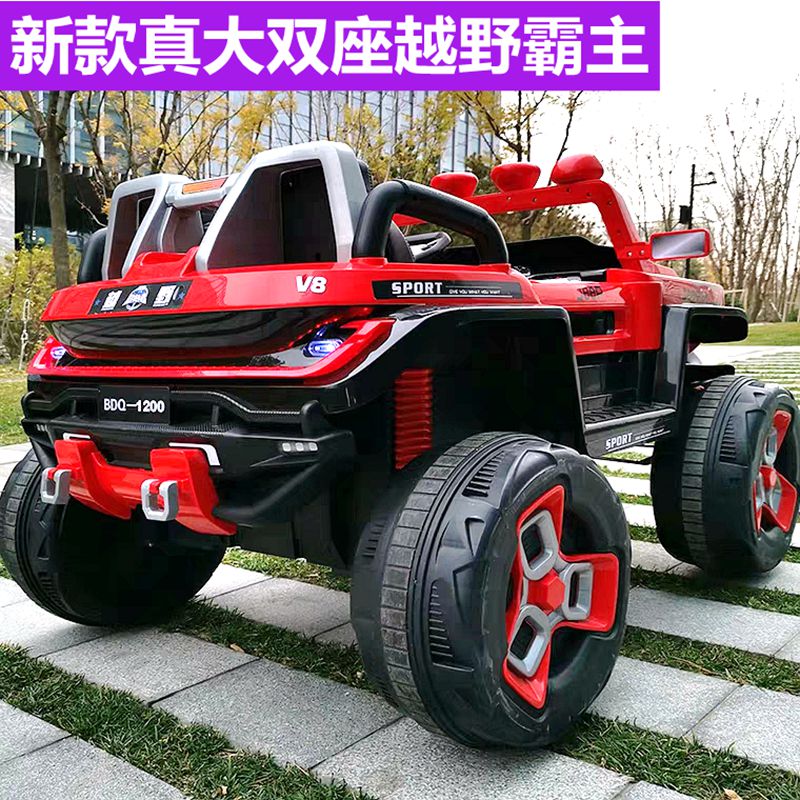Children's electric car double oversized four-wheel drive off-road vehicle four-wheel remote control stroller baby toy car can sit adults