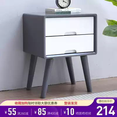 Full solid wood bedside table gray side cabinet White Nordic ins mini simple modern small ultra narrow 40cm wide