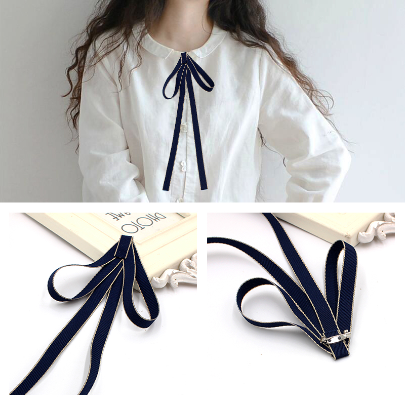 Bow tie female college style British Korean version of lace-up streamer shirt tie-up student wild sweet and cute tie