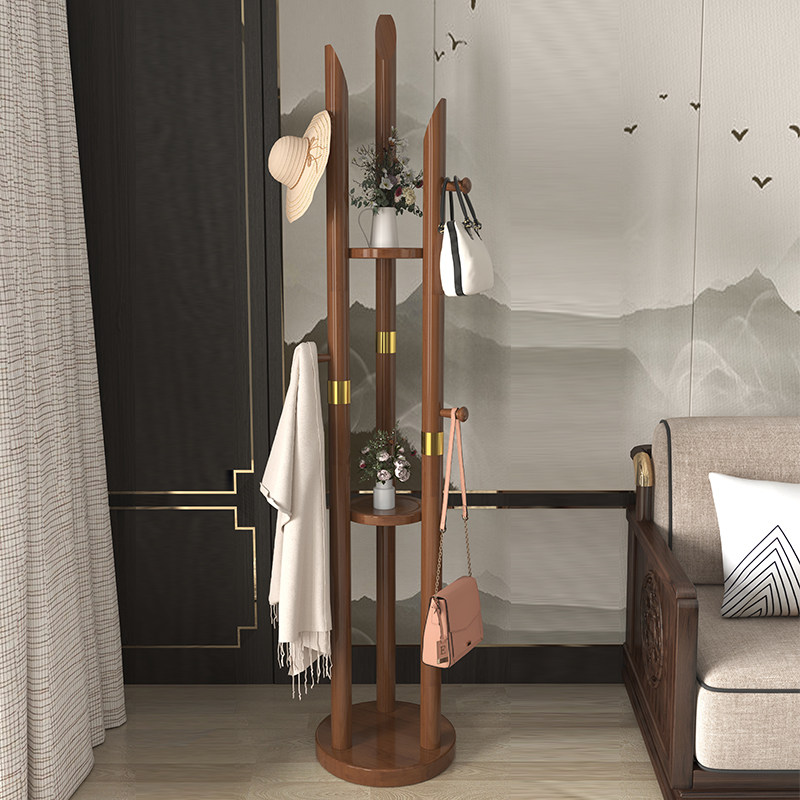 Chinese style solid wood coat rack landing net red home bedroom clothes rack simple modern living room door hanger