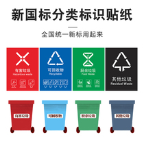 Logo sticker classification trash can sticker recyclable other wet and dry garbage Harmful perishable food waste sticker