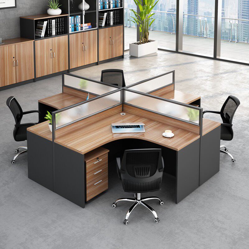 Nanjing office furniture staff desk and chair combination 4 person screen to cut employee office desk office