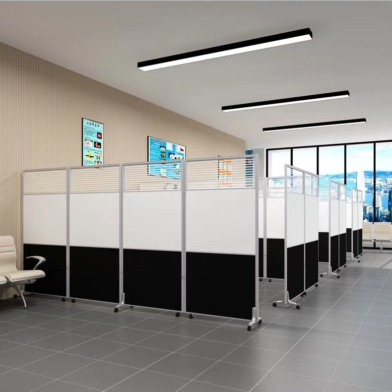 Office Mobile Screen Divided Activity Glass Partition Wall Workshop with pull pull-down foldable shorter partition wall