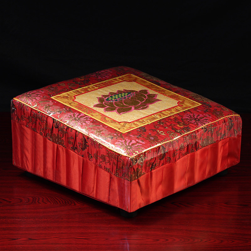 Solid wood lotus Baie cushion Baie cushion with big head Baie chair kneeling cushion for sitting Zen meditation cushion Home bushel thickened silk satin