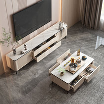 2023 new TV cabinet modern simple living room home small apartment coffee table combination slate storage integrated