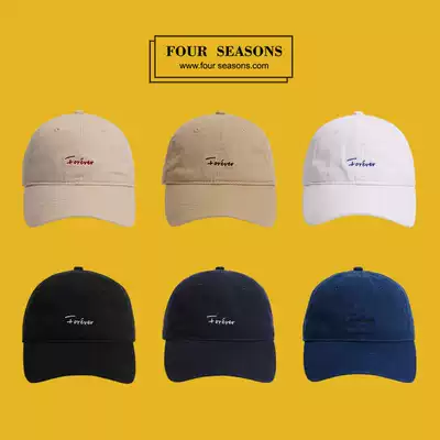 Korean version of the wild cap female spring and summer washed old visor hat Japanese soft top retro black baseball cap male