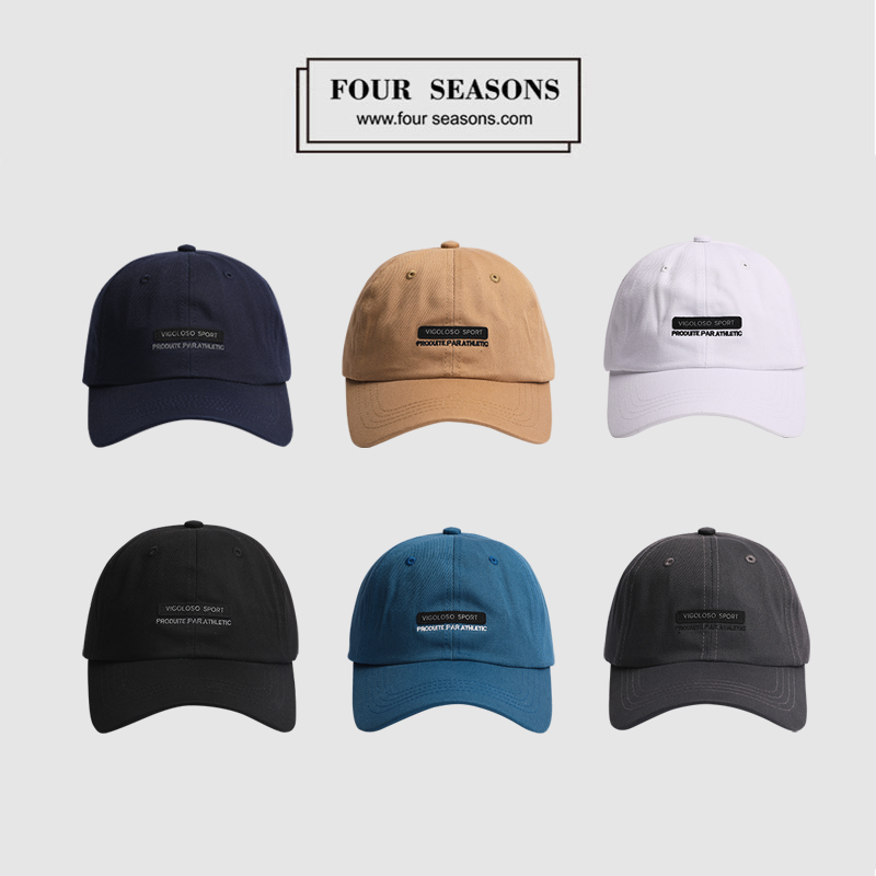 Four seasons Korean version of cap male Japanese simple student couple hat Hong Kong street tide brand Joker baseball cap female