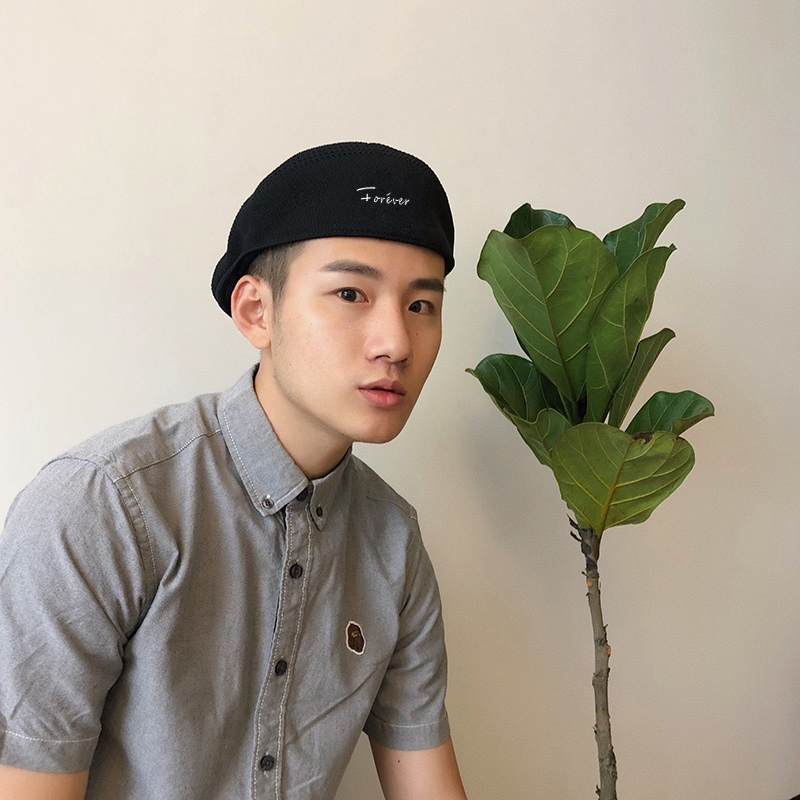 Bon Beret Woman England Summer Han Version Anti-Wearing Dough Hat Hand Wind Brand Men