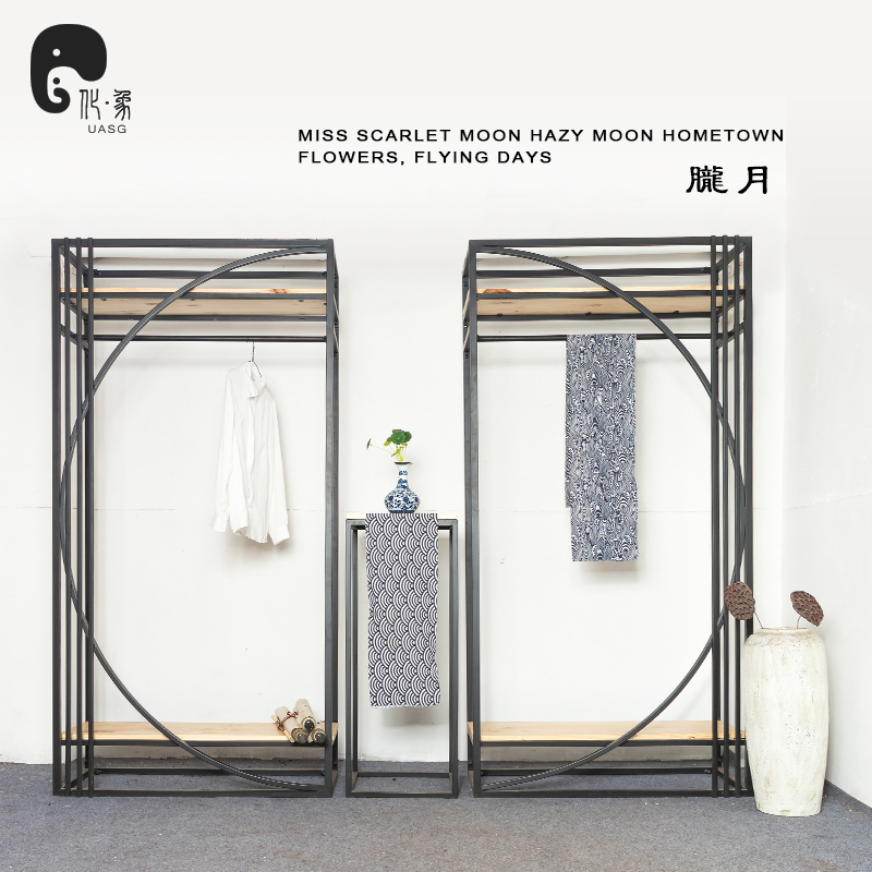 New Chinese Zen brief Costume Show Rack Shoes Cap Shelshelf Combined Clothes Hanger Partition Display Wall Customisation