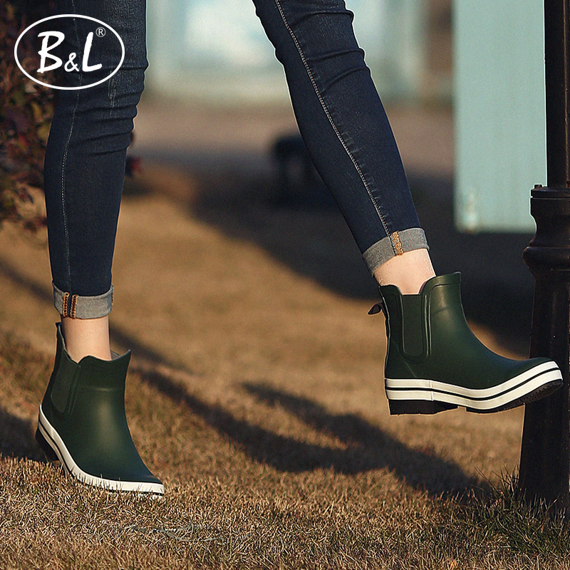 BL short tube rain boots women's fashion Korean rain boots non-slip waterproof spring and autumn wear-resistant female adult water shoes female