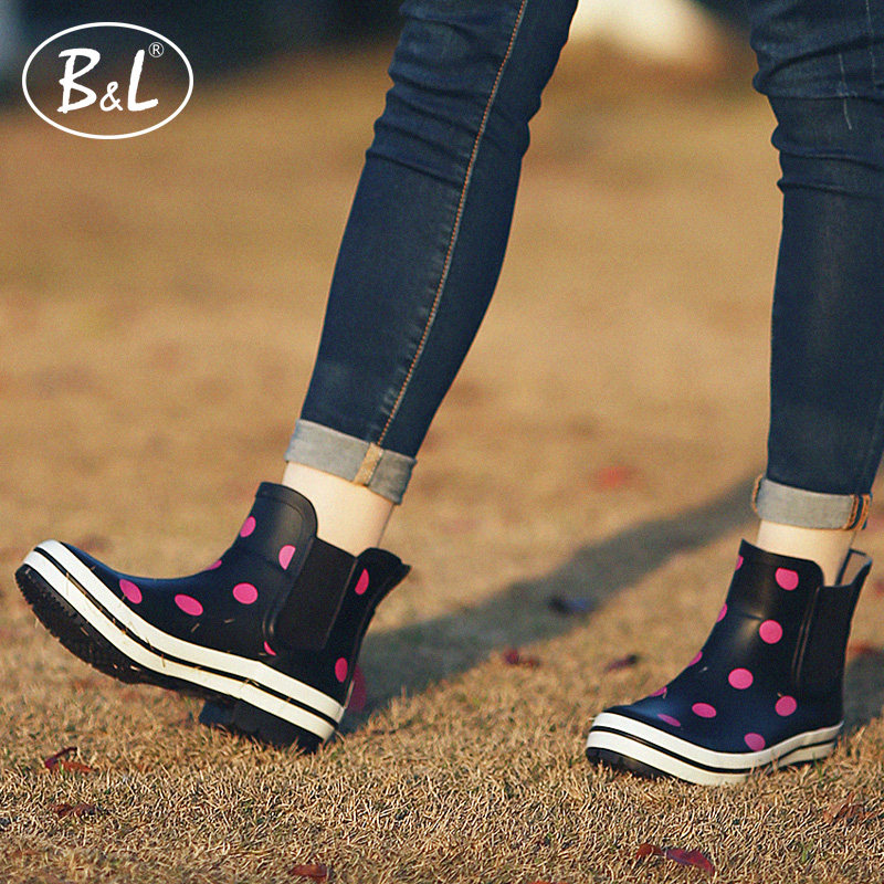 BL Chelsea rain boots ladies short tube rain boots non-slip waterproof shoes Korea low top overshoes fashion rubber shoes tide
