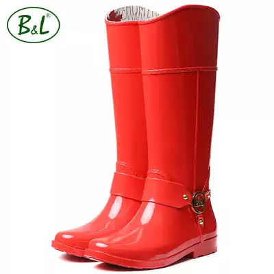 BL ladies high tube rain boots spring and autumn rain shoes adult rubber fashion non-slip waterproof long water boots overshoes