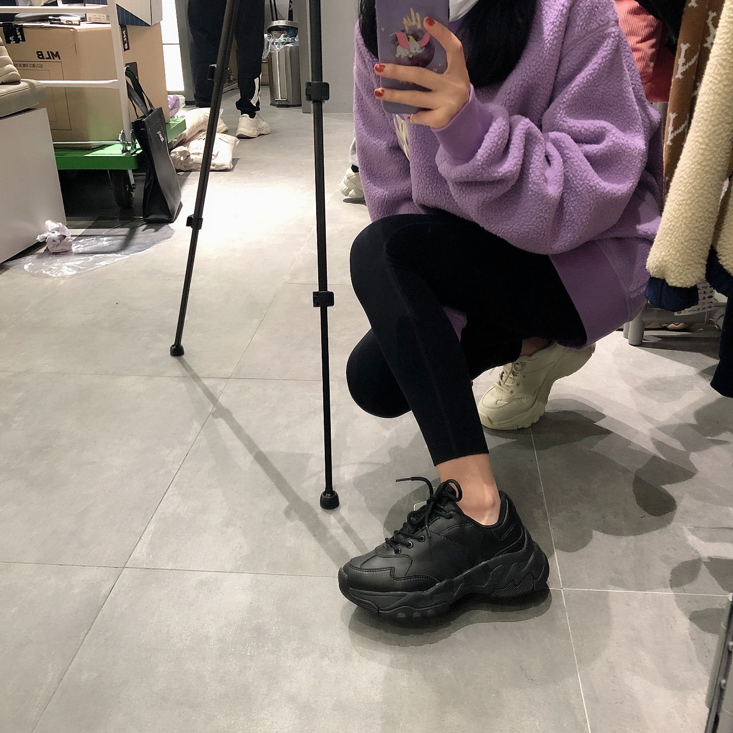 South Korean special cabinet MLB Fall new pure color letter men and women with the same 100 lap old daddy shoes