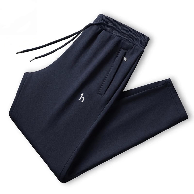 Authentic Hajji | Men's Pure Cotton Sweatpants, Spring and Autumn, Young and Middle-Aged, Fashionable Casual Pants, Autumn and Winter Fleece-Lined Pants