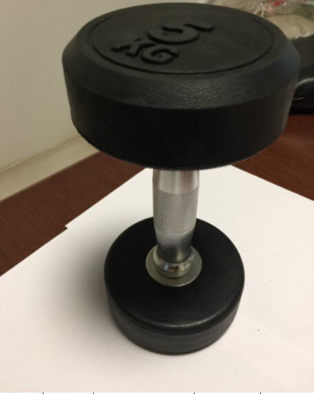 Dumbbells PU round head glue fixed dumbbell specifications 2 5KG to 50KG private education Studio