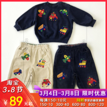 (Airplane car * corduroy trousers) 2021 winter boys and girls corduroy pants