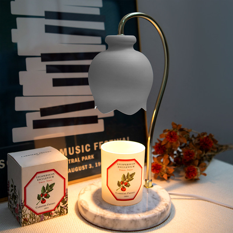 Aromatherapy candle Lily and Valley melt wax lamp adjustable height light luxury marble retro candle lamp ins table lamp